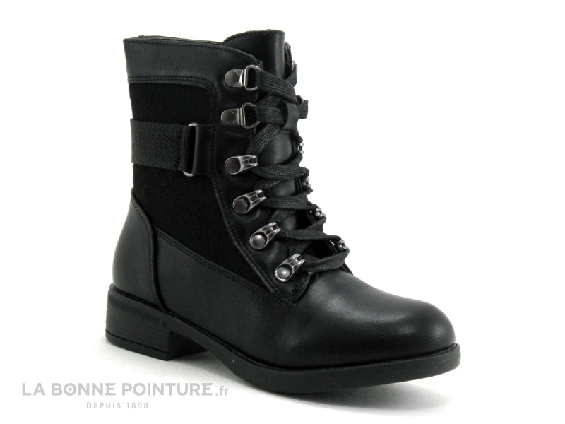 Wipop DALLIA Noir - Bottillon Fille Lacet Et Zip 5 Wipop DALLIA Noir - Bottillon Fille Lacet Et Zip – Image 5