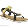 Kickers BRASKA Noir Or Reptile - Sandale Fille Bride Salome