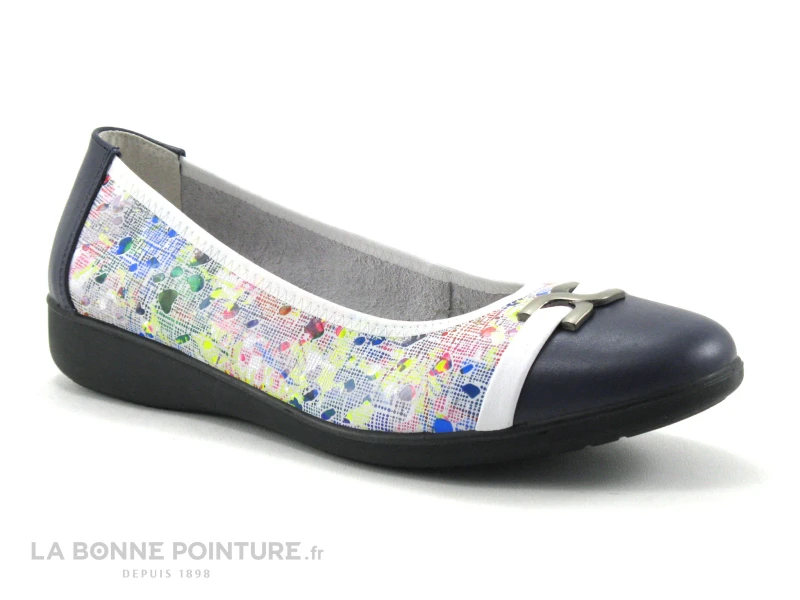 Inea INDIRA Blanc Multicolore - Ballerine Femme 1 Inea INDIRA Blanc Multicolore - Ballerine Femme