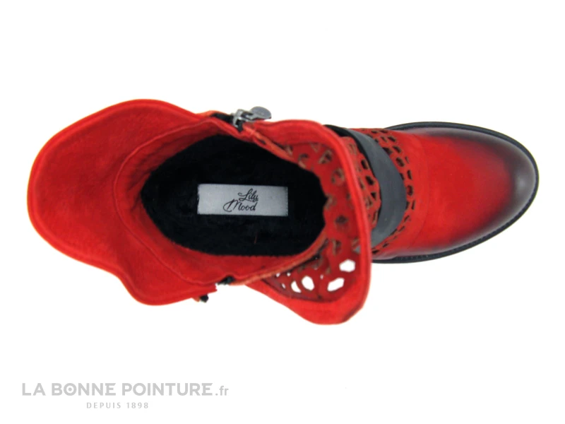 Lily Mood 050 5601 Red Nubuck - Bottine Rouge Hexagones 6 Lily Mood 050 5601 Red Nubuck - Bottine Rouge Hexagones – Image 6