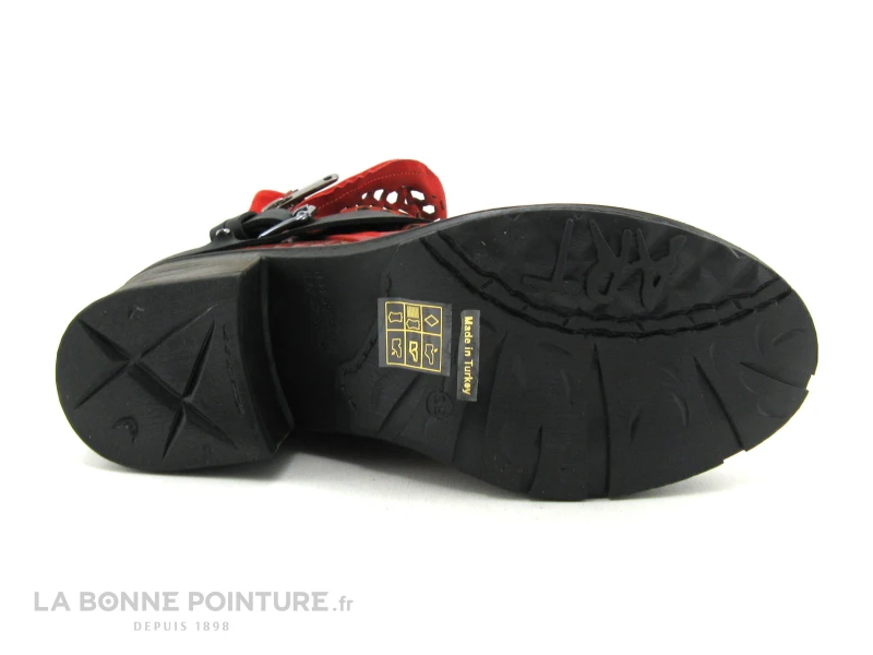 Lily Mood 050 5601 Red Nubuck - Bottine Rouge Hexagones 7 Lily Mood 050 5601 Red Nubuck - Bottine Rouge Hexagones – Image 7