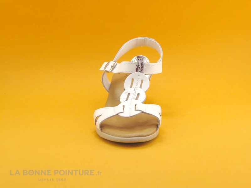 Jordana 2323 - Blanc - Argent - Sandale Compensee Femme 2 Jordana 2323 - Blanc - Argent - Sandale Compensee Femme – Image 2