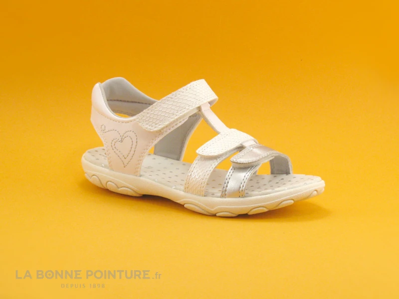 Geox SP CUORE J9290B White Silver - Sandale Fille 1 Geox SP CUORE J9290B White Silver - Sandale Fille