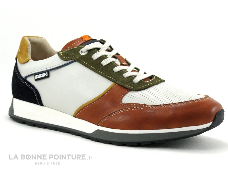 Pikolinos CAMBIL M5N-6111C2 Brick - Basket Homme Blanche Et Multi 1 Pikolinos CAMBIL M5N-6111C2 Brick - Basket Homme Blanche Et Multi