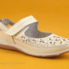 Enza Nucci LS4615 Blanc - Fleurs - Ballerine A Velcro Femme