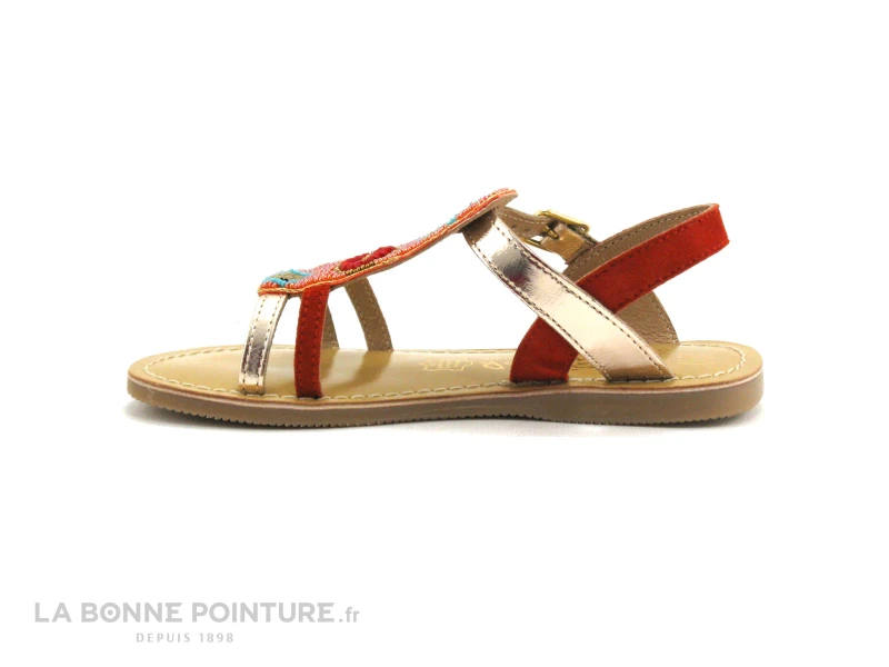 Wipop INSTINCT Rouge Or Perles - Sandale Fille 2 Wipop INSTINCT Rouge Or Perles - Sandale Fille – Image 2