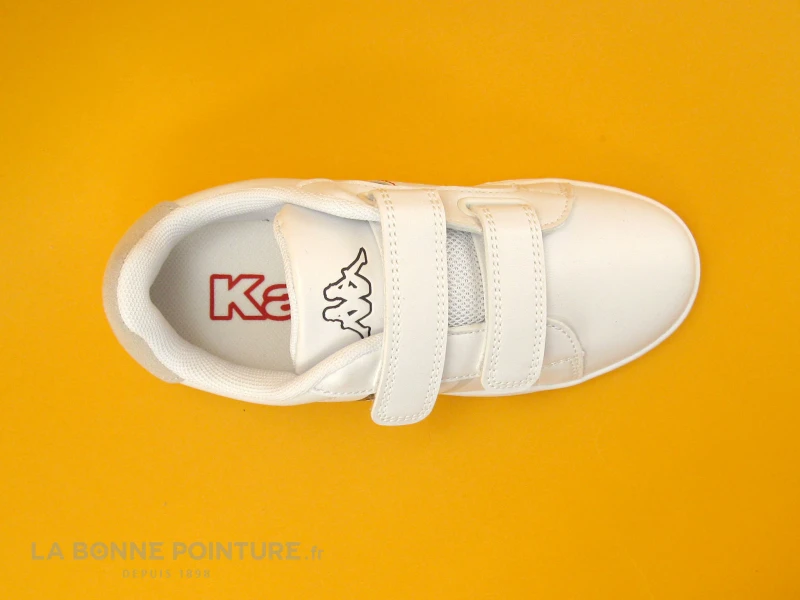 Kappa Logo ALPHA 2V White Blue - 2 Velcros - Basket Blanche Enfant 6 Kappa Logo ALPHA 2V White Blue - 2 Velcros - Basket Blanche Enfant – Image 6