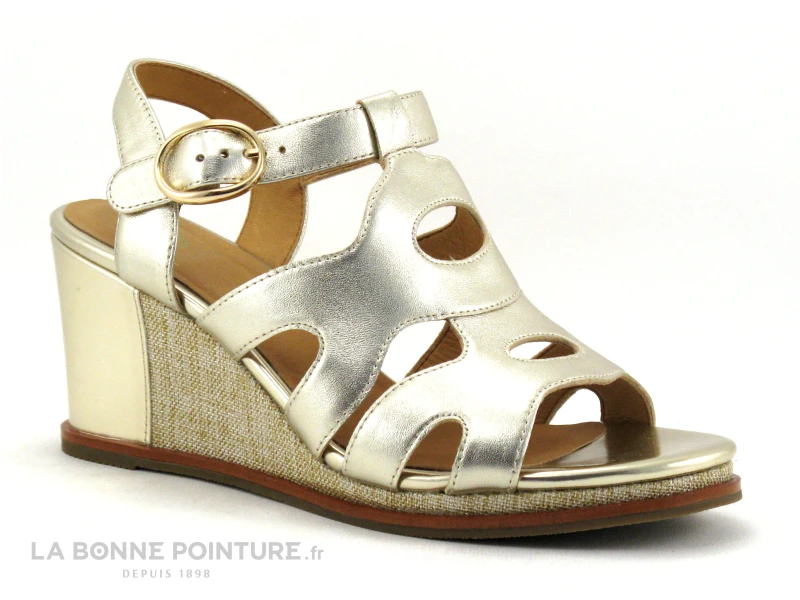 Fugitive IREEL Or - LPITV11 - Nu-pieds Dore - Talon Haut Compense 1 Fugitive IREEL Or - LPITV11 - Nu-pieds Dore - Talon Haut Compense