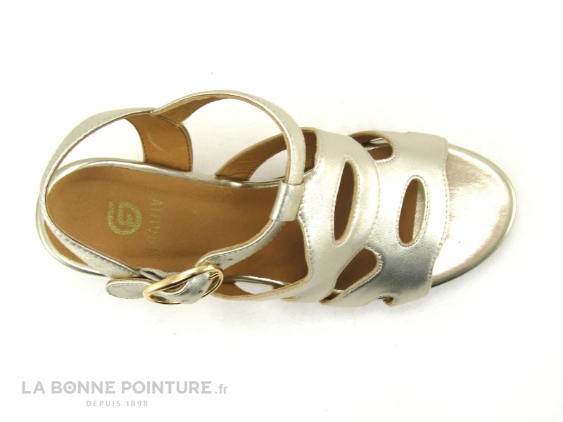 Fugitive IREEL Or - LPITV11 - Nu-pieds Dore - Talon Haut Compense 6 Fugitive IREEL Or - LPITV11 - Nu-pieds Dore - Talon Haut Compense – Image 6