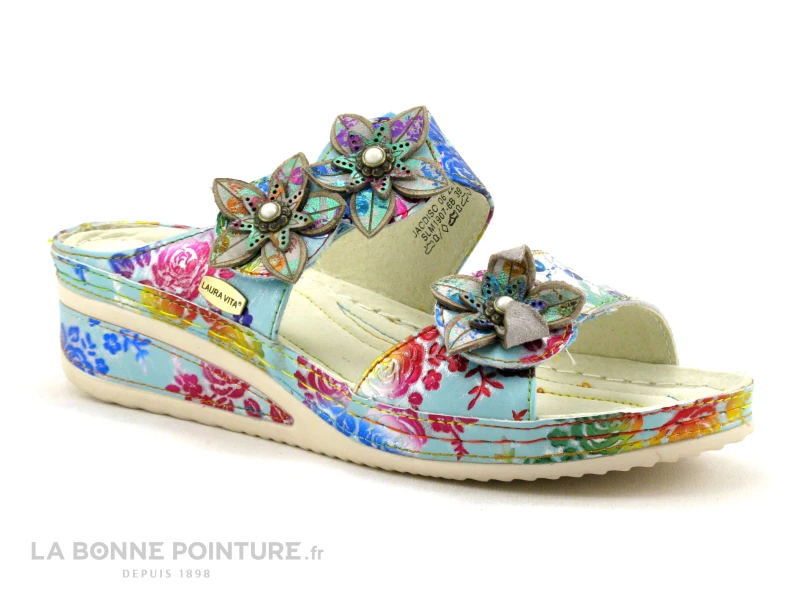 Laura Vita JACDISO 06 Blanc - Mule Originale Femme - Semelle Compensee 1 Laura Vita JACDISO 06 Blanc - Mule Originale Femme - Semelle Compensee