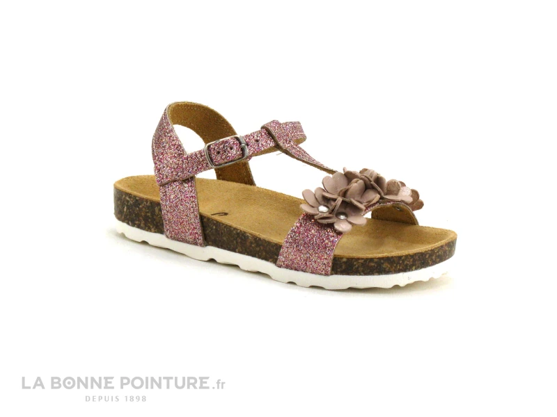 Sonia C BRINA Rose - Paillettes Et Fleurs - Sandale Fille 1 Sonia C BRINA Rose - Paillettes Et Fleurs - Sandale Fille