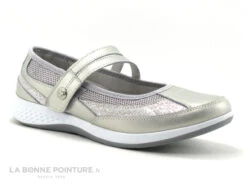 Enza Nucci FC4316 Argent - Ballerine Grise Avec Bride Velcro