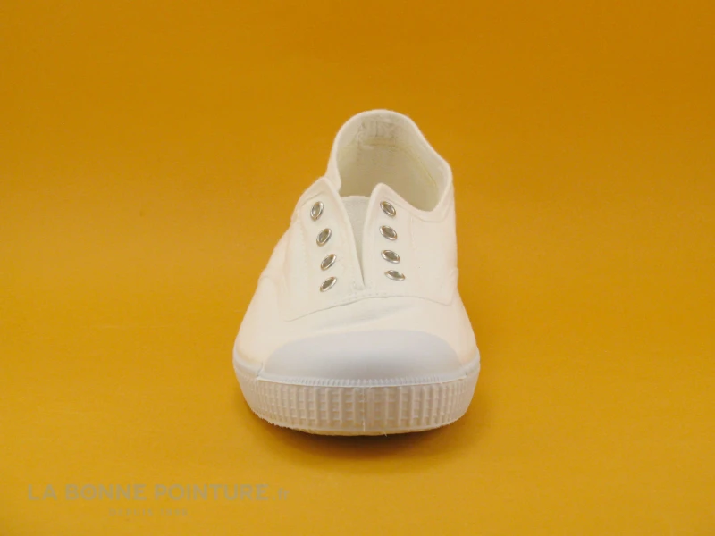 Cienta 70997 05 - Tennis Toile Blanche - Sans Lacet 2 Cienta 70997 05 - Tennis Toile Blanche - Sans Lacet – Image 2