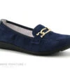 Inea POL Velours Marine - Mocassin Souple Femme - Cuir Bleu Marine