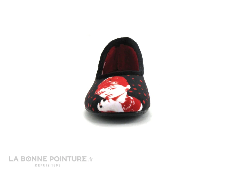 Ouf Tempo COMINO Noir Rouge - Audrey Hepburn - Pantoufle Ballerine 2 Ouf Tempo COMINO Noir Rouge - Audrey Hepburn - Pantoufle Ballerine – Image 2