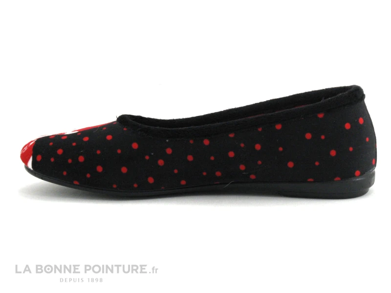 Ouf Tempo COMINO Noir Rouge - Audrey Hepburn - Pantoufle Ballerine 3 Ouf Tempo COMINO Noir Rouge - Audrey Hepburn - Pantoufle Ballerine – Image 3