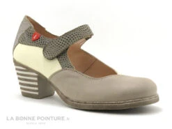 Devant 15 Alce Shoes 9809 Beige - Escarpin Petit Talon - Bride Velcro