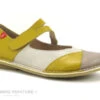 Alce 9068 Yellow Pana - Ballerine Femme Cuir Jaune Et Beige