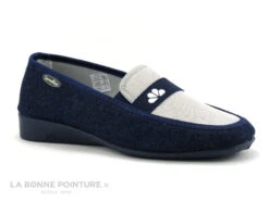 Semelflex MARIE-LENA B Marine Beige - Chausson Mocassin Femme