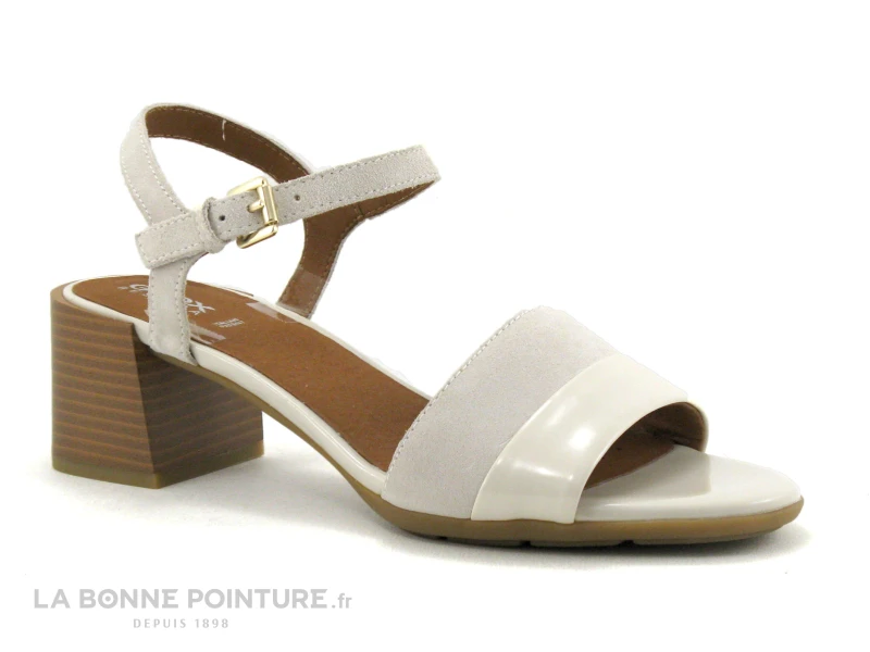 Geox D35RLB New Marykarmen - Off White - Sandale Femme Talon Epais 1 Geox D35RLB New Marykarmen - Off White - Sandale Femme Talon Epais