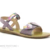 Wipop PRAGA Lilas - Sandale Fille Avec Scratch - Violet - 3 Coeurs