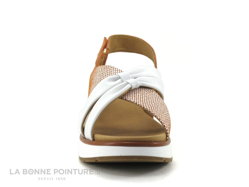 Fugitive KIM Orange - Blanc - Brides Croisees - Sandale Femme 2 Fugitive KIM Orange - Blanc - Brides Croisees - Sandale Femme – Image 2