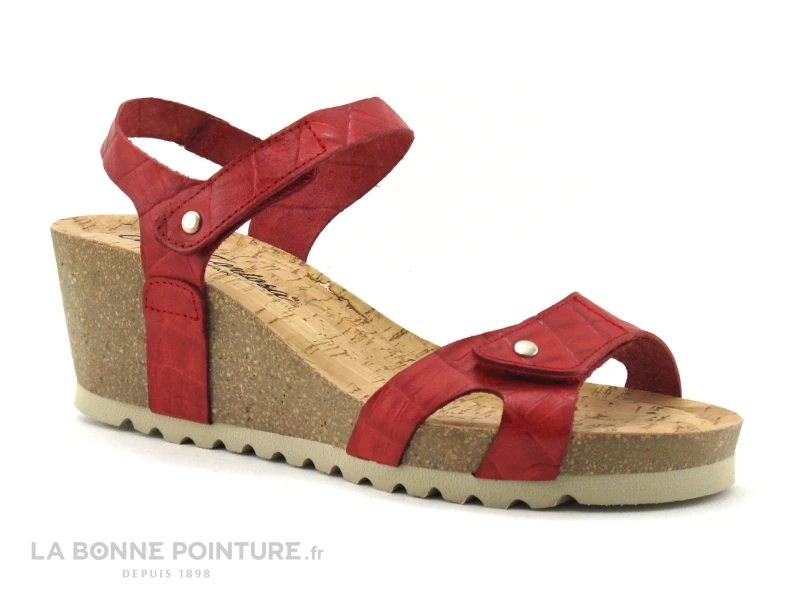 Carla Tortosa 53202 Croco Rouge - Sandale Talon Compense 1 Carla Tortosa 53202 Croco Rouge - Sandale Talon Compense