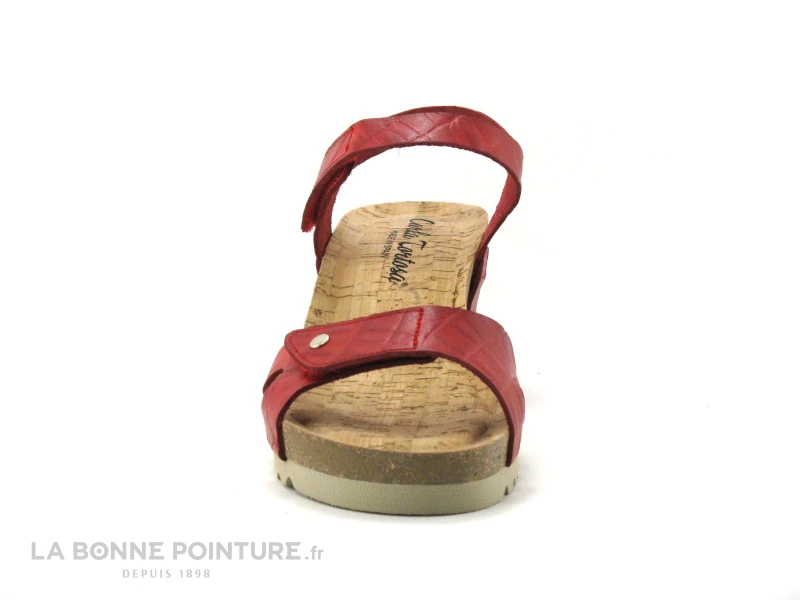 Carla Tortosa 53202 Croco Rouge - Sandale Talon Compense 2 Carla Tortosa 53202 Croco Rouge - Sandale Talon Compense – Image 2