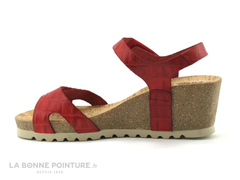 Carla Tortosa 53202 Croco Rouge - Sandale Talon Compense 3 Carla Tortosa 53202 Croco Rouge - Sandale Talon Compense – Image 3