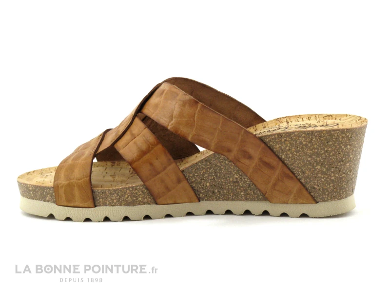 Carla Tortosa 53164 Croco Roble - Mule Marron Talon Compense 2 Carla Tortosa 53164 Croco Roble - Mule Marron Talon Compense – Image 2