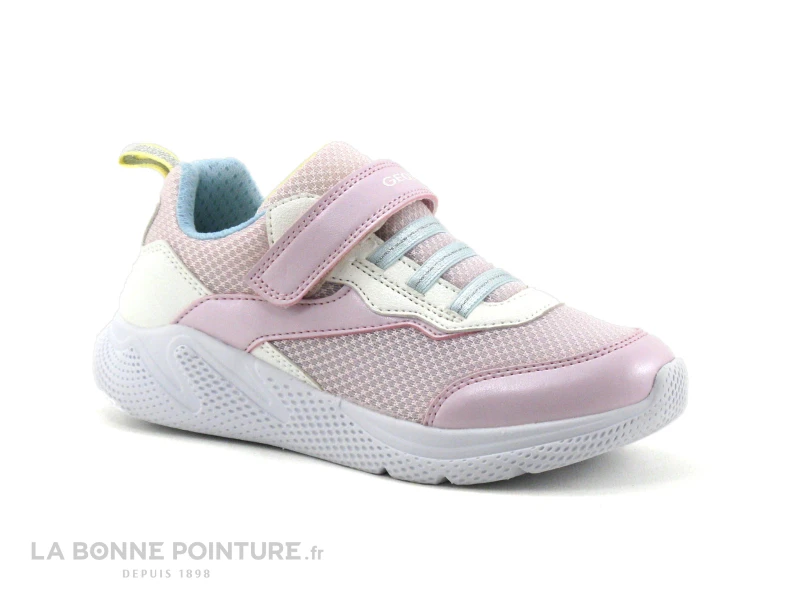 Geox SPRINTYE J25FWA Pink White - Basket Fille Rose Et Blanche 5 Geox SPRINTYE J25FWA Pink White - Basket Fille Rose Et Blanche – Image 5