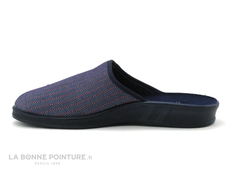 Airplum FABRICE Marine - Rayures Rouges - Pantoufle Mule Homme 2 Airplum FABRICE Marine - Rayures Rouges - Pantoufle Mule Homme – Image 2