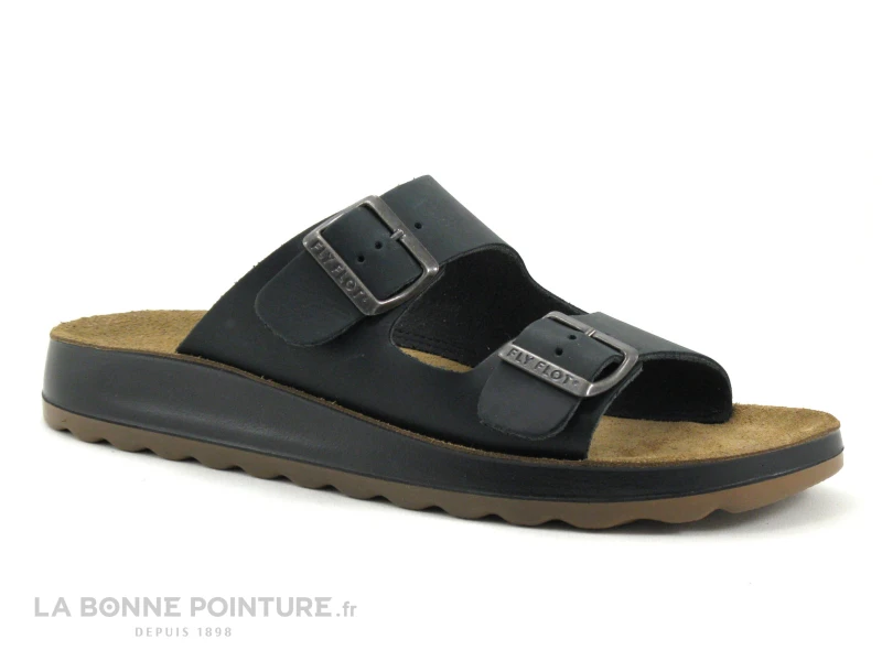 Fly Flot FIFOU Noir - Mule Anatomique Homme Reglable 2 Boucles 1 Fly Flot FIFOU Noir - Mule Anatomique Homme Reglable 2 Boucles