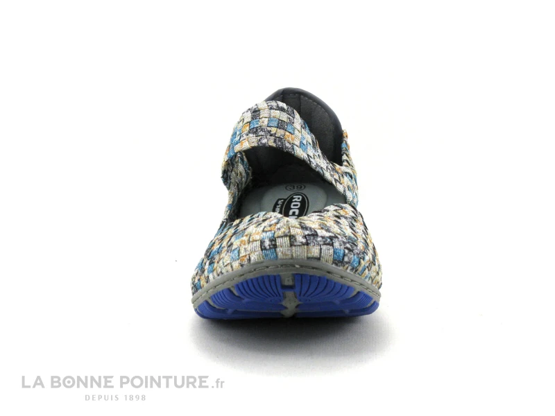 Rock Spring CAPETOWN Bleu Metal - Argent - Ballerine Elastique Tresse 2 Rock Spring CAPETOWN Bleu Metal - Argent - Ballerine Elastique Tresse – Image 2