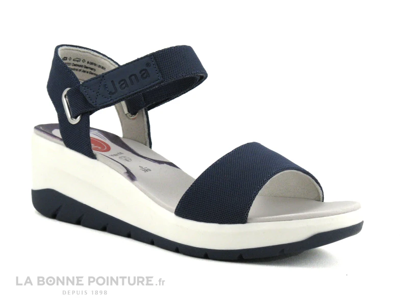 Jana 8-28761-20 Navy - Sandale Bleu Marine Femme - Talon Compense 1 Jana 8-28761-20 Navy - Sandale Bleu Marine Femme - Talon Compense