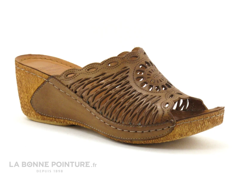 Karyoka GENI Marron - Mule Femme - Talon Compense 6 Karyoka GENI Marron - Mule Femme - Talon Compense â Image 6