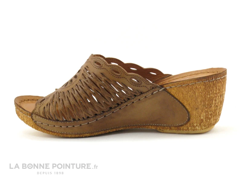 Karyoka GENI Marron - Mule Femme - Talon Compense 3 Karyoka GENI Marron - Mule Femme - Talon Compense â Image 3