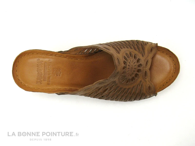 Karyoka GENI Marron - Mule Femme - Talon Compense 5 Karyoka GENI Marron - Mule Femme - Talon Compense â Image 5
