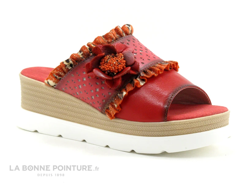 Laura Vita JACASSEO 05 Rouge - Mule Talon Compense 5 Laura Vita JACASSEO 05 Rouge - Mule Talon Compense – Image 5
