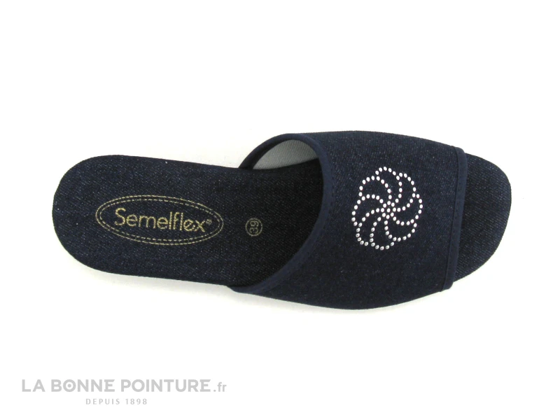 Semelflex Mule Compensée Isis Jeans Marine 6 Semelflex Mule Compensée Isis Jeans Marine – Image 6