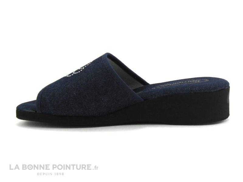 Semelflex Mule Compensée Isis Jeans Marine 3 Semelflex Mule Compensée Isis Jeans Marine – Image 3
