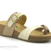 BioNatura 28A729-I MFILPLA - Mule Beige Et Or Avec Entre-doigt