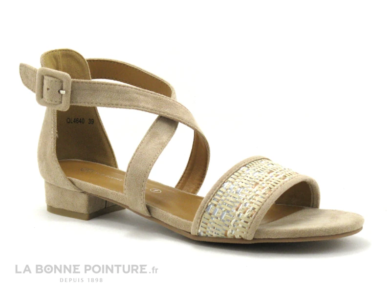 The Divine Factory QL4640 Beige - Sandale Avec Contrefort 1 The Divine Factory QL4640 Beige - Sandale Avec Contrefort