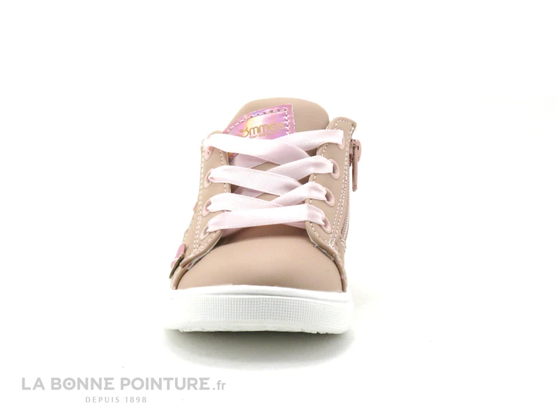 3 Pommes - Volota Vieux Rose - Lacet Ruban Et Zip - Sneakers Fille 2 3 Pommes - Volota Vieux Rose - Lacet Ruban Et Zip - Sneakers Fille – Image 2